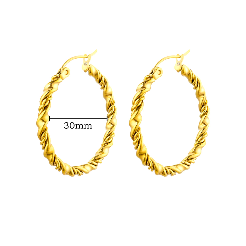 U Shape Hoop Earrings for Women Smooth Gold Color Stainless Steel Earrings Female Classic Statement Wedding Ear Jewelry Aretes