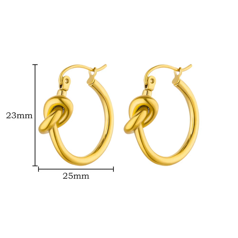 U Shape Hoop Earrings for Women Smooth Gold Color Stainless Steel Earrings Female Classic Statement Wedding Ear Jewelry Aretes