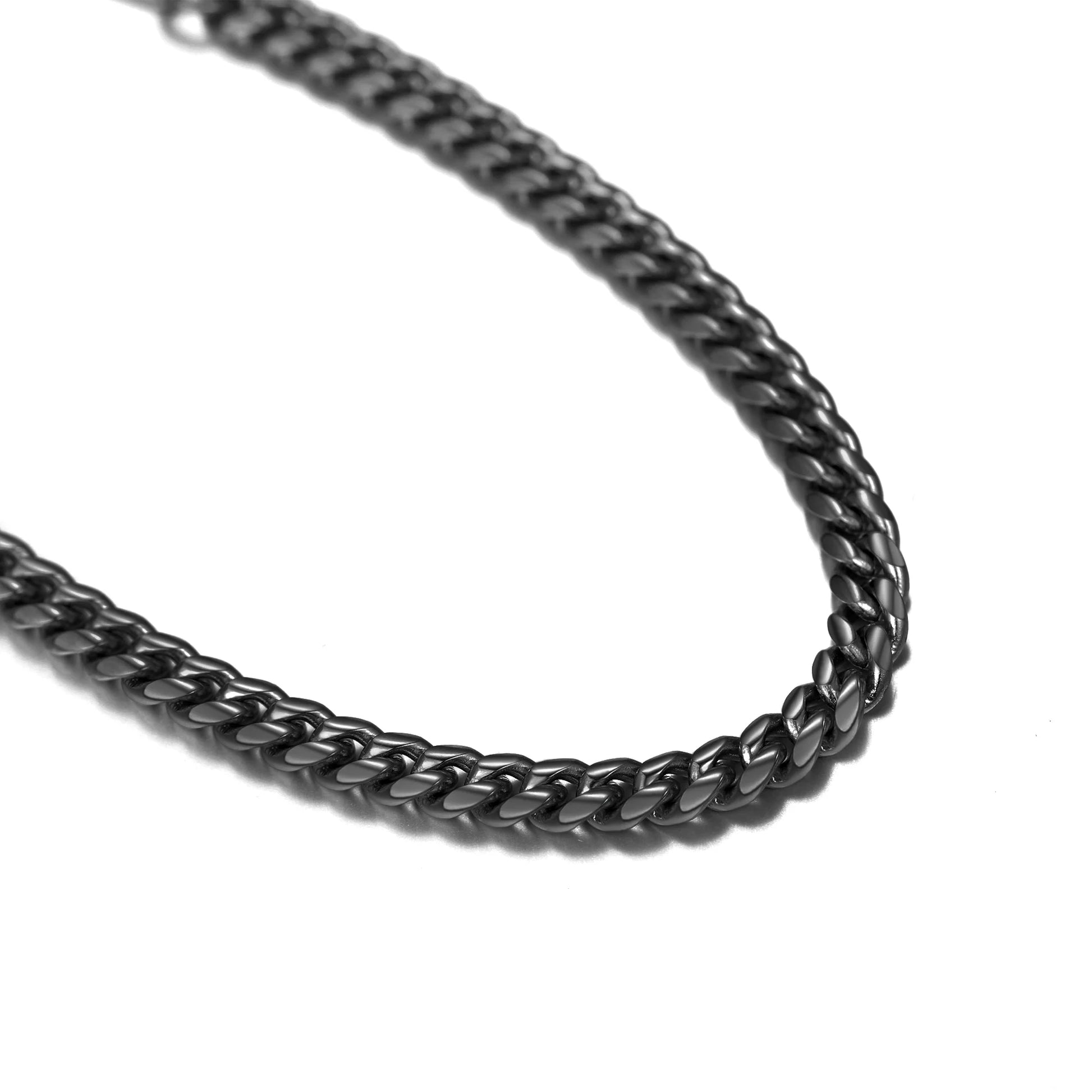 Cuban Link Black 10MM Wide Chain Bracelets Punk Mens Women Jewelry Gift, 21" Length